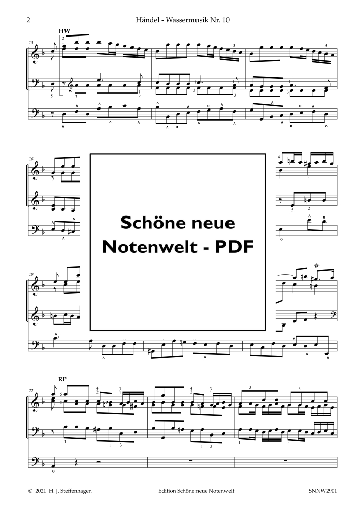 Bild 1 von G. F. Händel - Wassermusik No 10 - arr. für Orgel